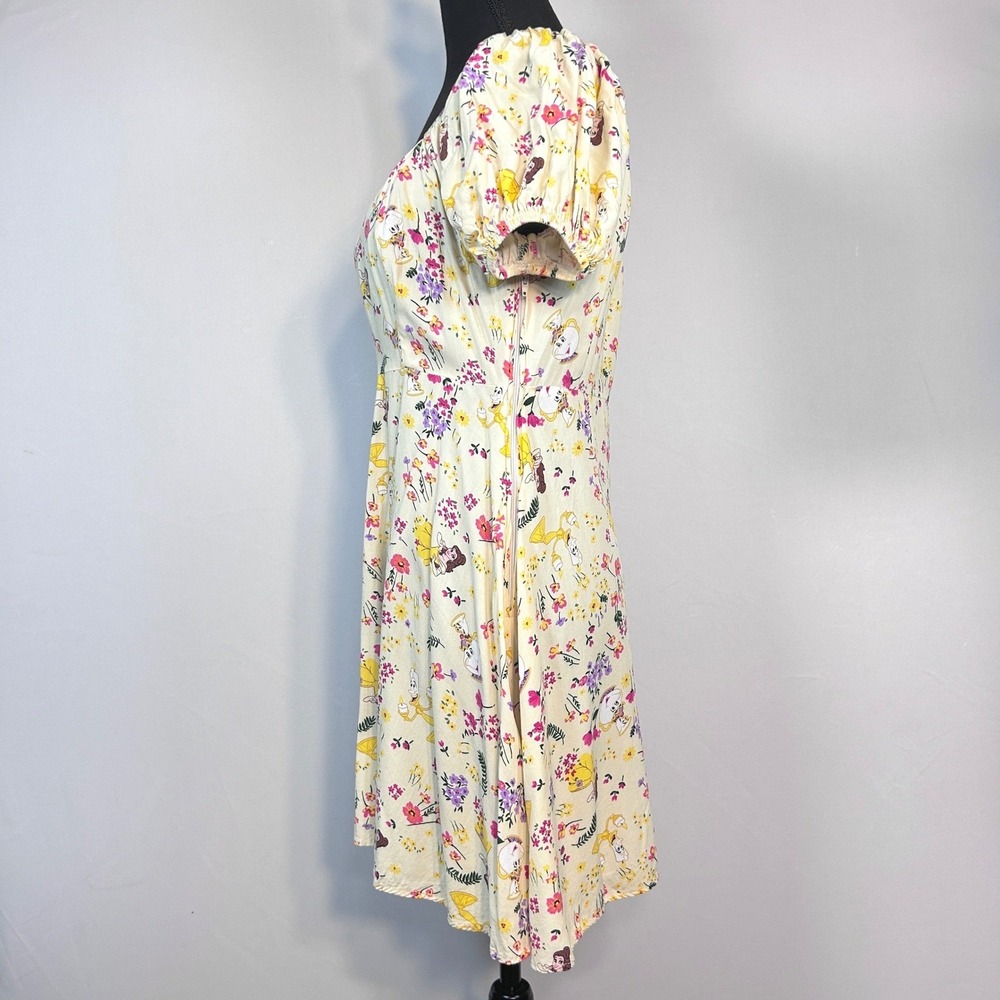 Disney Princess Milkmaid Derby Dress Beauty and the Beast Fit Flare Puff Sleeve - Picture 6 of 10